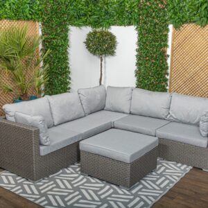 San Moritz - Modular Corner Sofa Set with Stool & Extra Glass