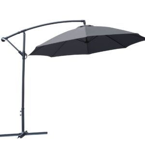 Premium Quality Banana Parasol - 2.7m Diameter in BLACK - Complete with all weather cover